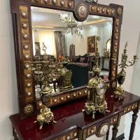 آینه میز کنسول قدیمی انتیک عتیقه ساعت شمعدان|بوفه، ویترین، کنسول|تهران, افسریه جنوبی|دیوار