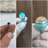 انگشتر عقیق وفیروزه بسیارکهنه وعتیقه