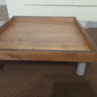 میز چوبی و عسلی شیشه ای