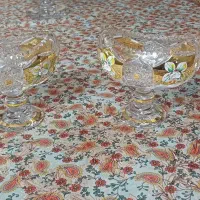 یک جفت، کشکول کریستال اصل چک ،طلاکوب گل برجسته|صنایع دستی و سایر لوازم تزئینی|تهران, مرزداران|دیوار