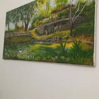 تابلو رنگ روغن (صبح روستا)|تابلو، نقاشی، عکس|بهارستان, |دیوار