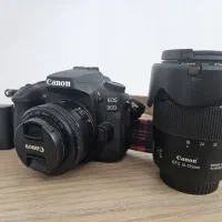 دوربین کنون 90D با لنز 18/135 و stm 50 f1/8