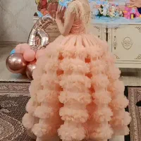 پیراهن پرنسسی دخترانه مجلسی عروس پفی