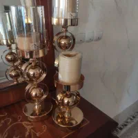 شمعدان طلایی تنگ گیلاس وچک|لوستر و چراغ آویز|قم, زنبیل آباد|دیوار