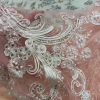 لباس مجلسی تمام گیپور وسنگ جواهردوزی بادست|لباس|قرچک, محمد آباد|دیوار