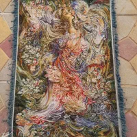 فرش6متری پشم دستریس و گیاهی وتابلوفرش پرابریشم|فرش|مشگین شهر, |دیوار