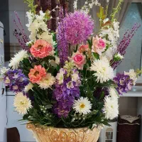 گلدان سرامیکی+گلهای خارجی