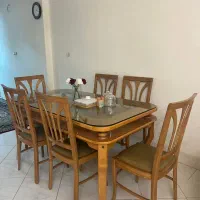 میز غذاخوری ۶ نفره جنس چوب راش