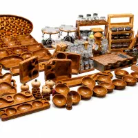 ظروف و اکسسوری چوبی دست‌ساز اردوخوری استند ادویه