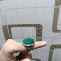 انگشتر. نقره مردانه عقیق سبز درشت|جواهرات|رشت, استقامت ۲|دیوار