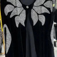 مانتو مجلسی مخمل شاین وارداتی و روسری جواهر دوزی