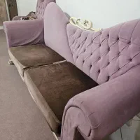 مبل ۷ نفره راحتی  در حد نو با روکش ۲ سری مخمل|مبلمان خانگی و میز عسلی|تهران, امیریه|دیوار
