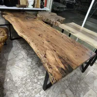 ناهارخوری روستیک هشت تا ده نفره چوب چنار و فلز