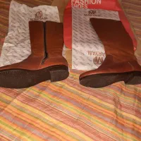 بوت تمام چرم عسلی برند چرم مریم سایز ۳۹|کیف، کفش، کمربند|بابل, |دیوار