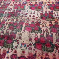 قالی گل سرخ دست باف محلی