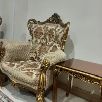 مبل استیل نه نفره به همراه جلو مبلی وعسلی|مبلمان خانگی و میز عسلی|تهران, شهرک فردوس (حسینی)|دیوار