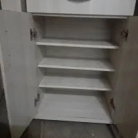 جاکفشی آینه دار ایستاده سفید رنگ