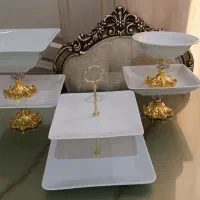 جا میوه شیرینی شکلات اجیل دوطبقه پایه رنگ ثابت