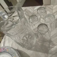 پارچ آب، لیوان آب خوری و شش عدد بشقاب پلو خوری