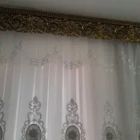 پرده پیلیسه زیرش حریر به متراژ ۲مترونیم و۱۸۵