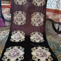 پنل پرده مخمل قهوه آیی|پرده، رانر، رومیزی|خرمشهر, |دیوار