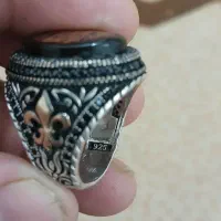 انگشتر ترک سلجوقی نقره 925 با سنگ عقیق سیاه مردونه|جواهرات|لار, |دیوار