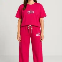 ست تیشرت باکسی و شلوار بگ الو|لباس|خرمآباد, |دیوار