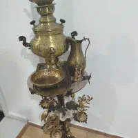 سماور زغالی با سرویس کامل برنز