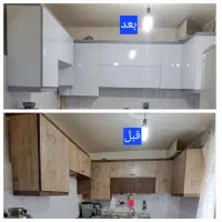 نصاب نصب روکش برچسب کابینت کاشی کمد دیواری