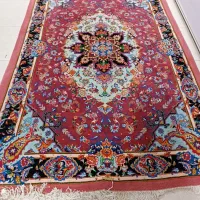 فرش دستبافت تبریز لچک ترنج گل ابریشم 40 رج