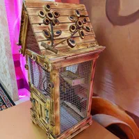 قفس چوبی مرغ عشق فنچ سهره عروس هلندی طوطی برزیلی