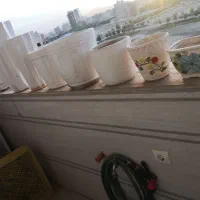گلدان سفالی و پلاستیکی