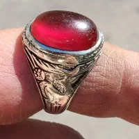 عقیق سرخ ‌زیبا و خوش رنگ بارکاب قلم زنی
