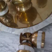 ست شرابخوری دکوری برنجی صدفکاری شده|صنایع دستی و سایر لوازم تزئینی|مرند, |دیوار