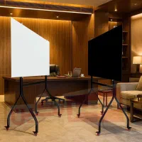 فروش  تخته وایت‌برد شیشه ای ایستاده 1/5 متری