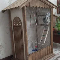 قفس چوبی طرح کلبه