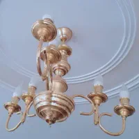 لوستر سقفی پذیرایی بارنگ طلایی ثابت جنس عاالی