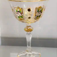 بستنی یا آجیل خوری ۶عددی کریستال طلایی چک