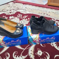 باسلام دوجفت کفش مشکی ساده ۱۵۰تومان چرمه شماره ۳۸