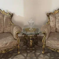 مبلمان ۹نفره چوب دست ساز کم کارکرد|مبلمان خانگی و میز عسلی|آبیک, |دیوار