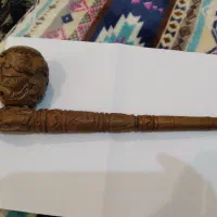 چپق چوب عناب کنده کاری دستی با دهنه استخوان