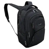 کوله پشتی سیاه حاوی کتاب و جزوه