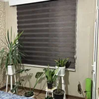 پردا زبرا قهوه ایی سوخته سالمو تمیز عرض ۱۶۵ در ۱۶۰