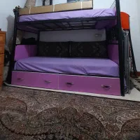 تخت دوطبقه بزرگسال با تشک رویال اصل سالم|تخت و سرویس خواب|شهریار, شهریار|دیوار