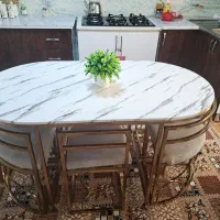 میز نهارخوری کم جا پایه استیل.|میز و صندلی غذاخوری|محمدیه-قزوین, |دیوار