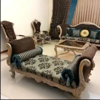 مبل 9 نفره استیل سلطنتی+ ناهارخوری ۸ نفره منبت|مبلمان خانگی و میز عسلی|تهران, سوهانک|دیوار