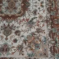 فرش قالیچه،۶۰رج خطیبی چله حاشیه ترنج ابریشم|فرش|تبریز, |دیوار