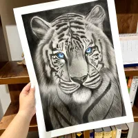 نقاشی سیاه قلم چهره