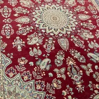 فرش دستباف ۱۲ متری لچک و ترنج زمینه لاکی