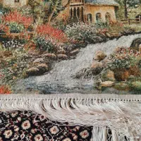 فرش دست بافت چله ابریشم|فرش|کرمانشاه, |دیوار